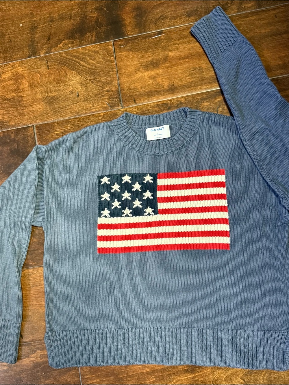 Old Navy Women’s USA Flag Blue Crewneck Sweater size small - Picture 10 of 10